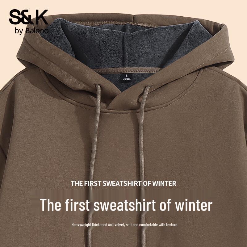 Baleno Men's Heavyweight Fleece Lined Hooded Sweatshirt