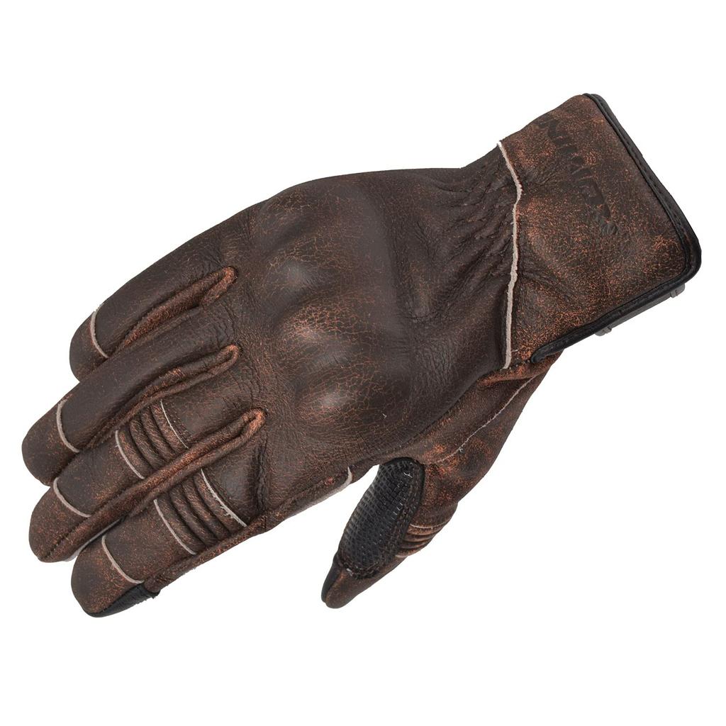 Protective Leather Winter Gloves for Motorcycles Brown S [Komine] GK-848