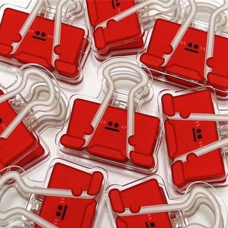 Cartoon Big Eye Acrylic Paper Clip Acrylic Paper Clamp for Food Bag Photo File Receipt Drawing Board Kitchen Office Use