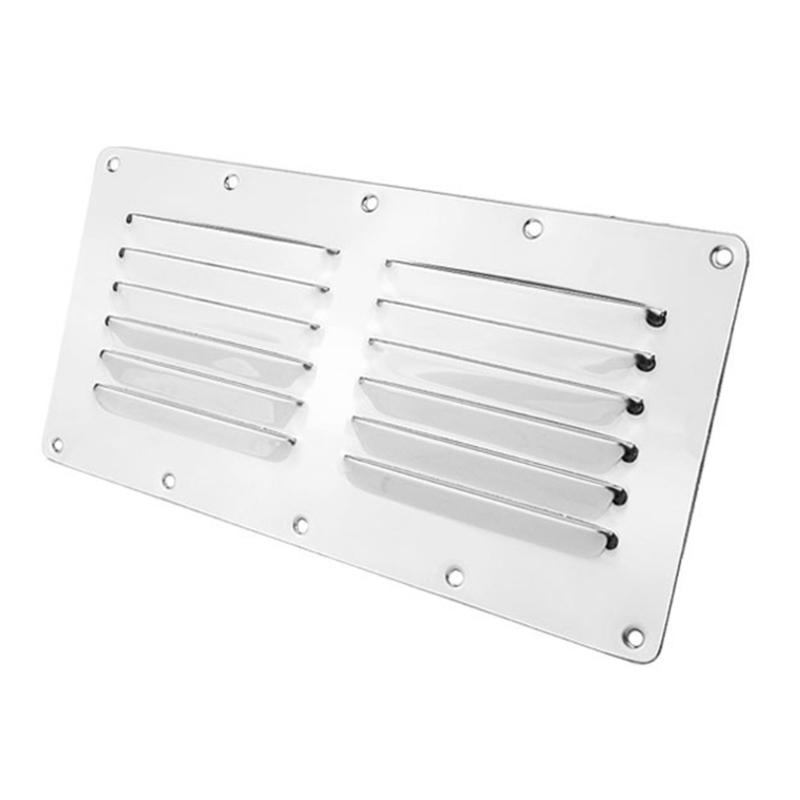 Air Venting Panel 304 Stainless Steel Rectangular Louvered Vent Grille for Marine Yacht-RV Caravan Ventilation 231x115mm