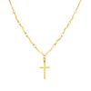Ladies Fashion Stainless Steel Wave Chain Cross Necklace 18K Gold Versatile Jewelry Nc-2300