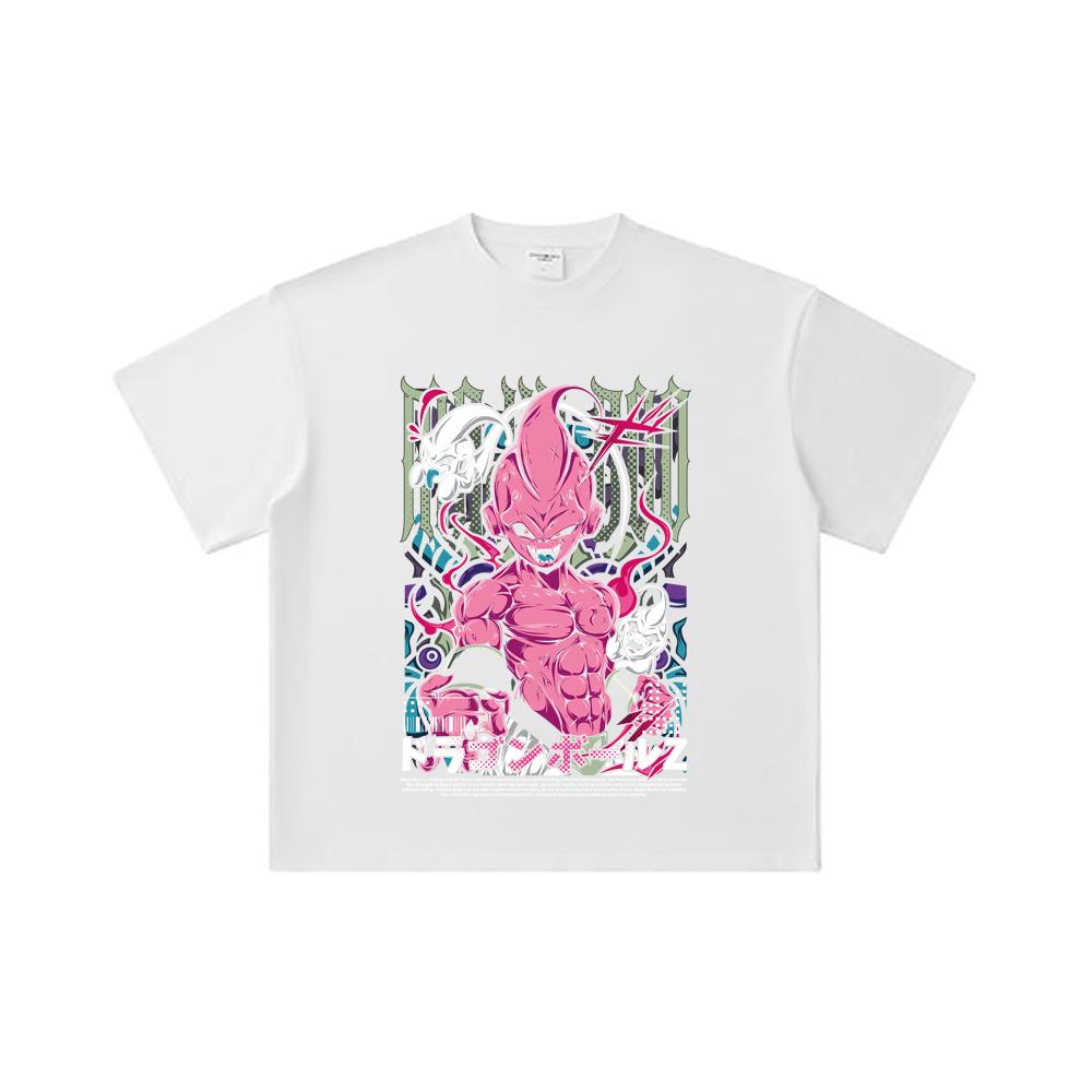 260 GSM Double Yarn 32 Count 100% Cotton Dragon Ball V67 Majin Buu Print Unisex Heavy Cotton T Shirt