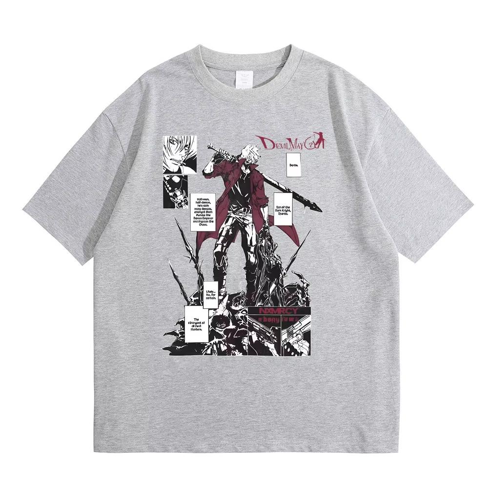 Hip Hop Cotton Game Vergil Dmc Oversize TShirt Devil May Cry for Men Women Tops Streetwear Summer Tee Game Enthusiast Fan Shirt