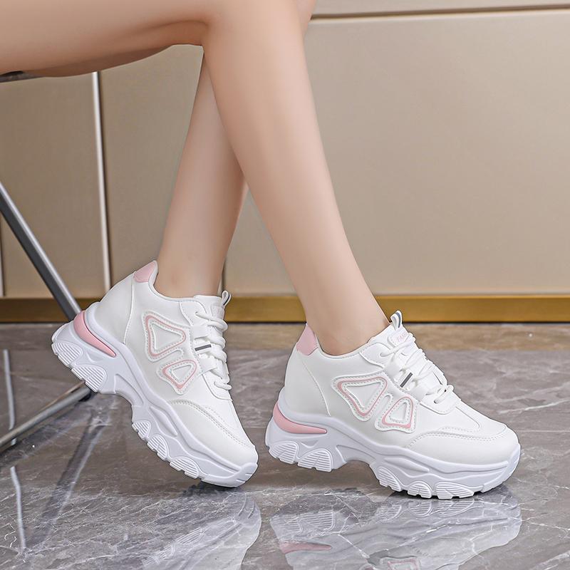 Spring Autumn Women Round Toe Lace Up Casual Sneakers Fashionable Comfortable Running Shoes For Daily Leisure Walking