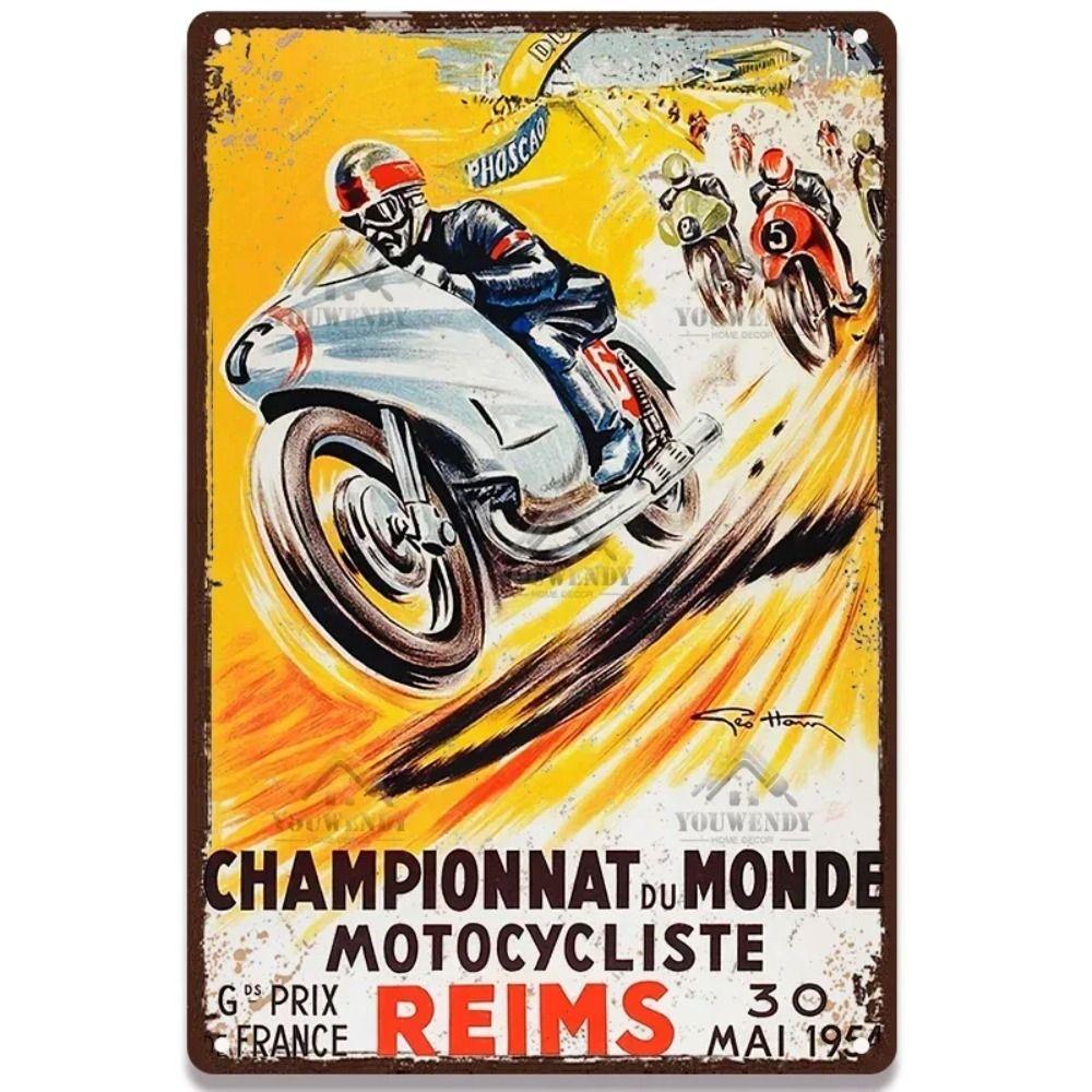 Scooter Metal Wall Art, Retro Moped Poster Sign 20x30cm
