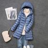 Hoody Long White Duck Down Coat Autumn Winter Portable Hooded Puffer Down Jacket Women Casual Double Zipper Windproof Thin Light