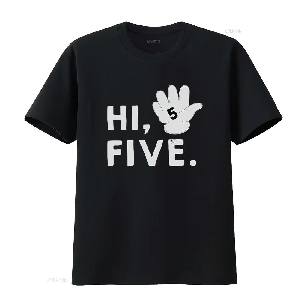 Mens Toddler T Shirt Birthday Hi 5 Handprint A Cotton Celebrate Boy Girl Clothes Children Baby