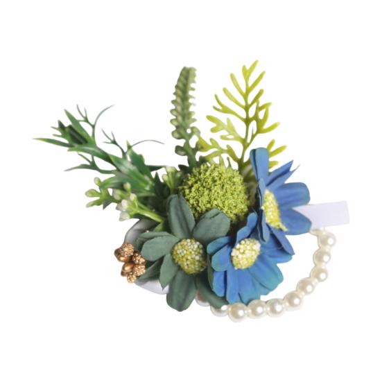 Artificial Wedding Corsage And Boutonniere Set Silk Flower Wrist Corsage And Lapel Pin for Bridal Party Business Opening Ceremony Guest Flower