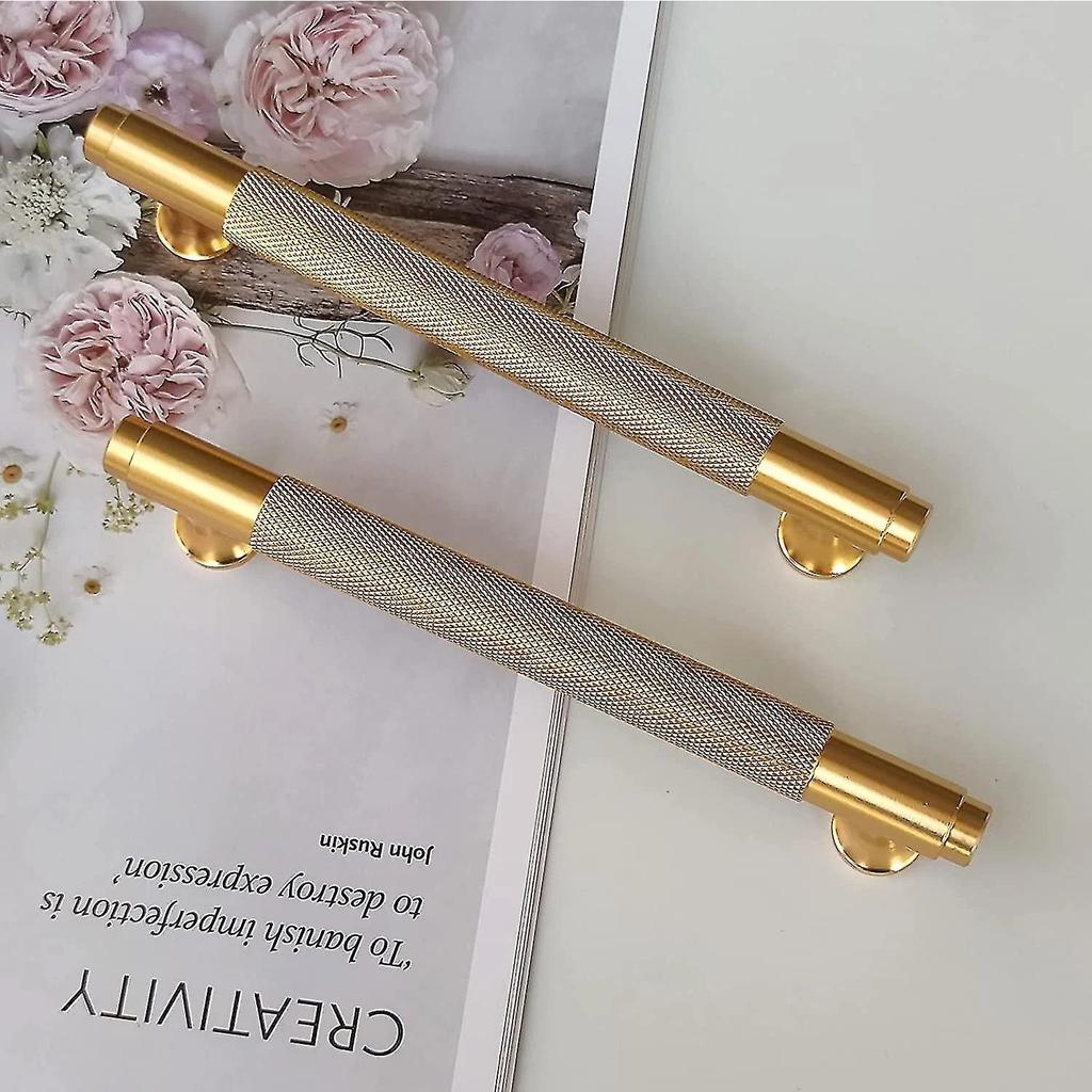 Set Of 10 Modern Gold Cupboard Handles 128mm Hole Spacing Kitchen Door Handles Vintage Pulls For Kitchen Cabinets