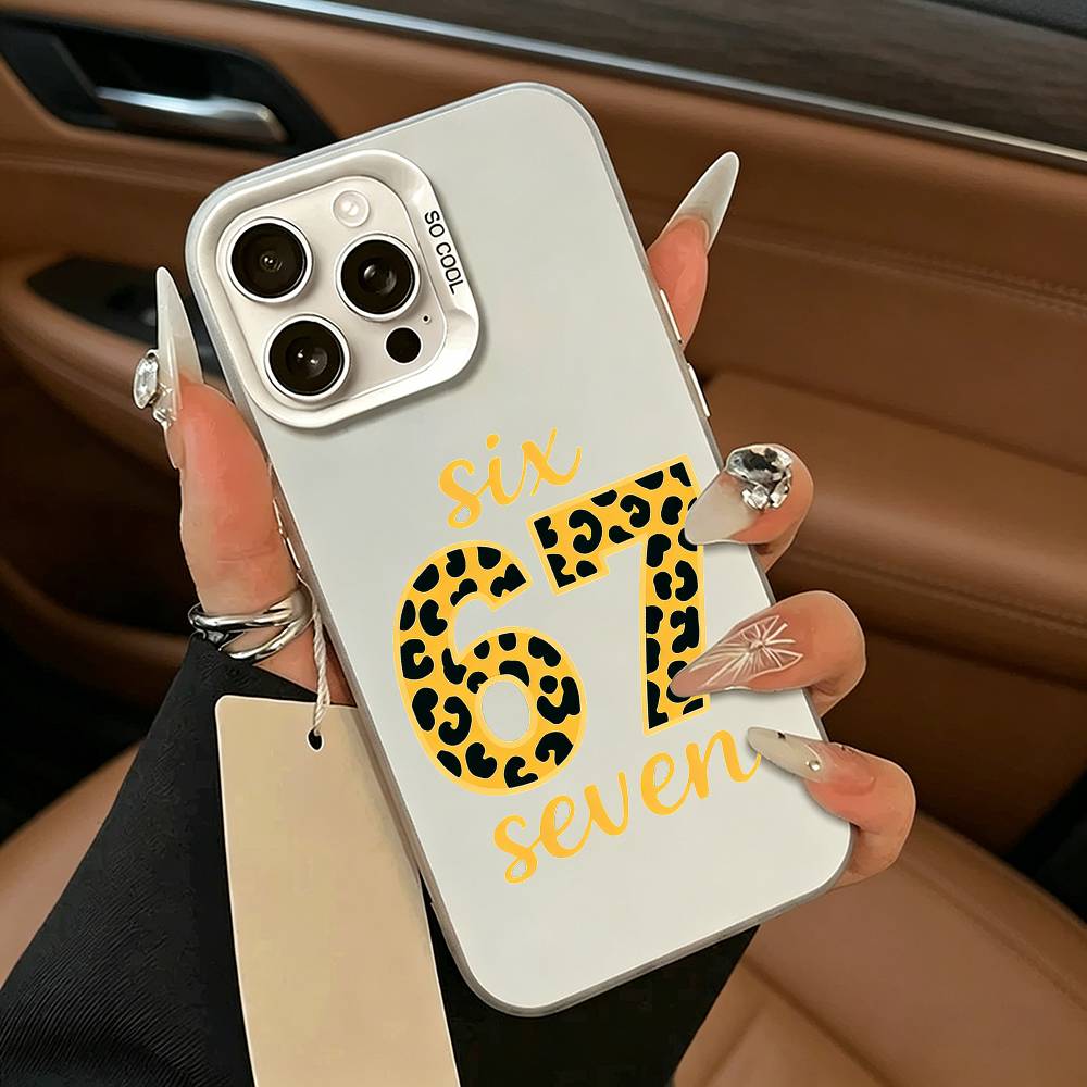 SS Fashion Six Seven 67 Phone Case For IPhone 17 Air 16 15 14 13 12 11 Pro Max White  Silver  Hard Cover