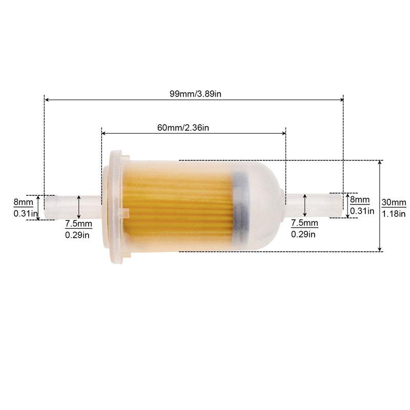8mm Motorcycle Oil Filter Inline Gas Fuel Filter Motorbikes Scooter Filters Tool for Street Dirt Bike Motorbike ATV