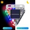 Solar Powered LED Warning Strobe Light for Motorcycle Truck Anti-Collision RGB Flashing Tail Light Waterproof Rear Fog Light