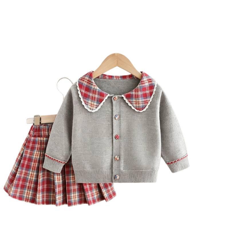 Boys Girls Knit Sweater Single Top / 2Pcs Set Soft Knitted Fabric Warm Children Casual Outfit For Daily Wear