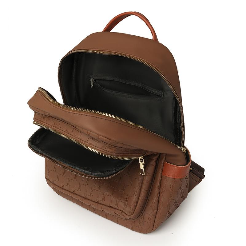 Casual Retro Women's Backpack Multi-functional Women's Soft Leather Texture PU Backpack Simple Versatile Backpack