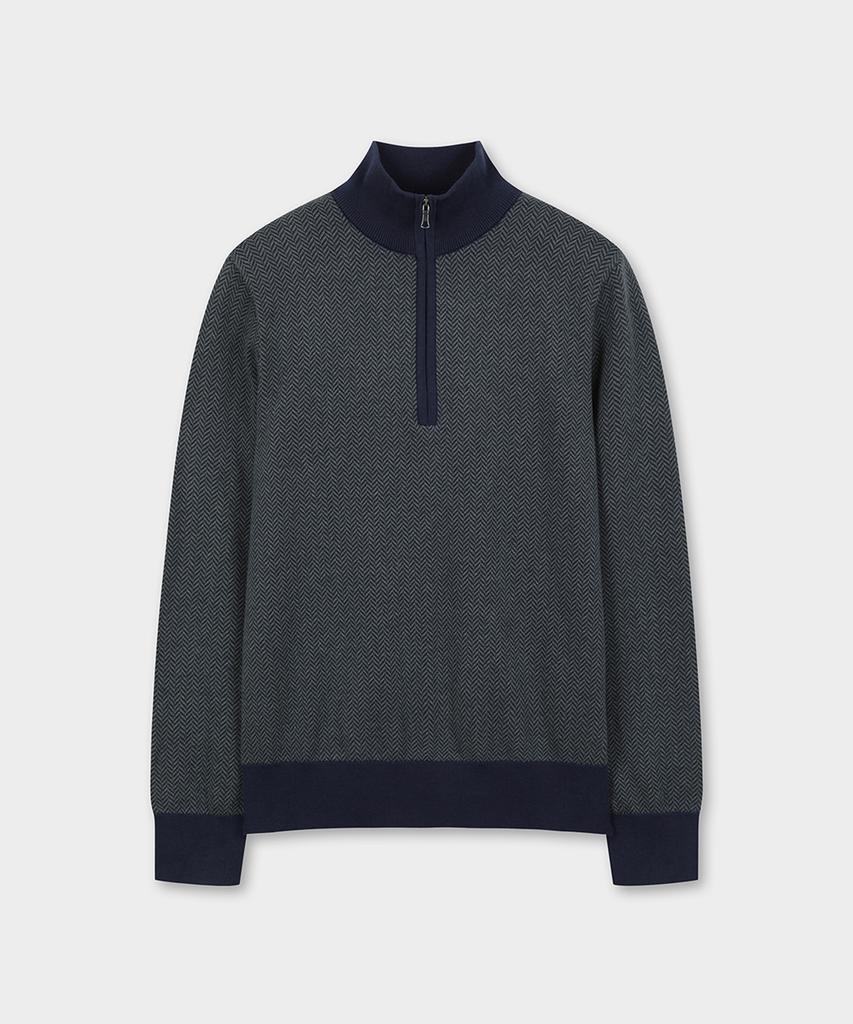 BROOKS BROTHERS Herringbone Half-Zip Sweater (Green) (Bbwwmf4540Iew)