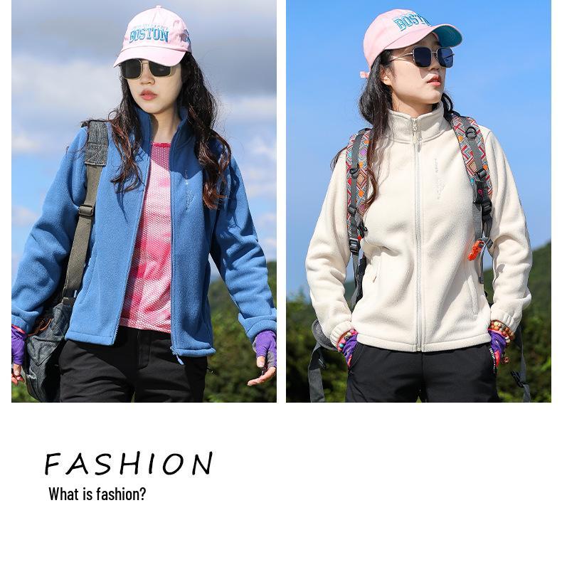 Women's Windproof Fleece Hiking Jacket - Warm, Rainproof, and Casual for Outdoor Sports