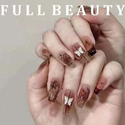 24pcs Detachable Ballerina False Nails Wearable Fake Nails Full Cover Long Nail Tips Manicure Tool Press On Nails