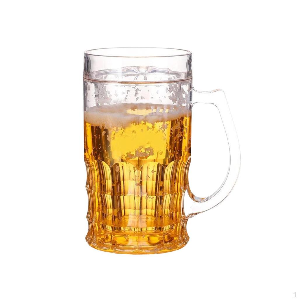 Fake Beer Mug Freezer Creative Humorous Double Walled 420ml Capacity for Home Parties