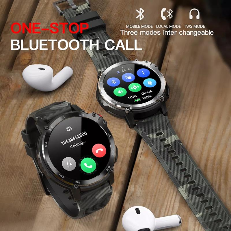 Music Smart Watch 4g Rom Bluetooth Call Sports Watches Men Waterproof Smartwatch For Android Ios Support Tws Earphones