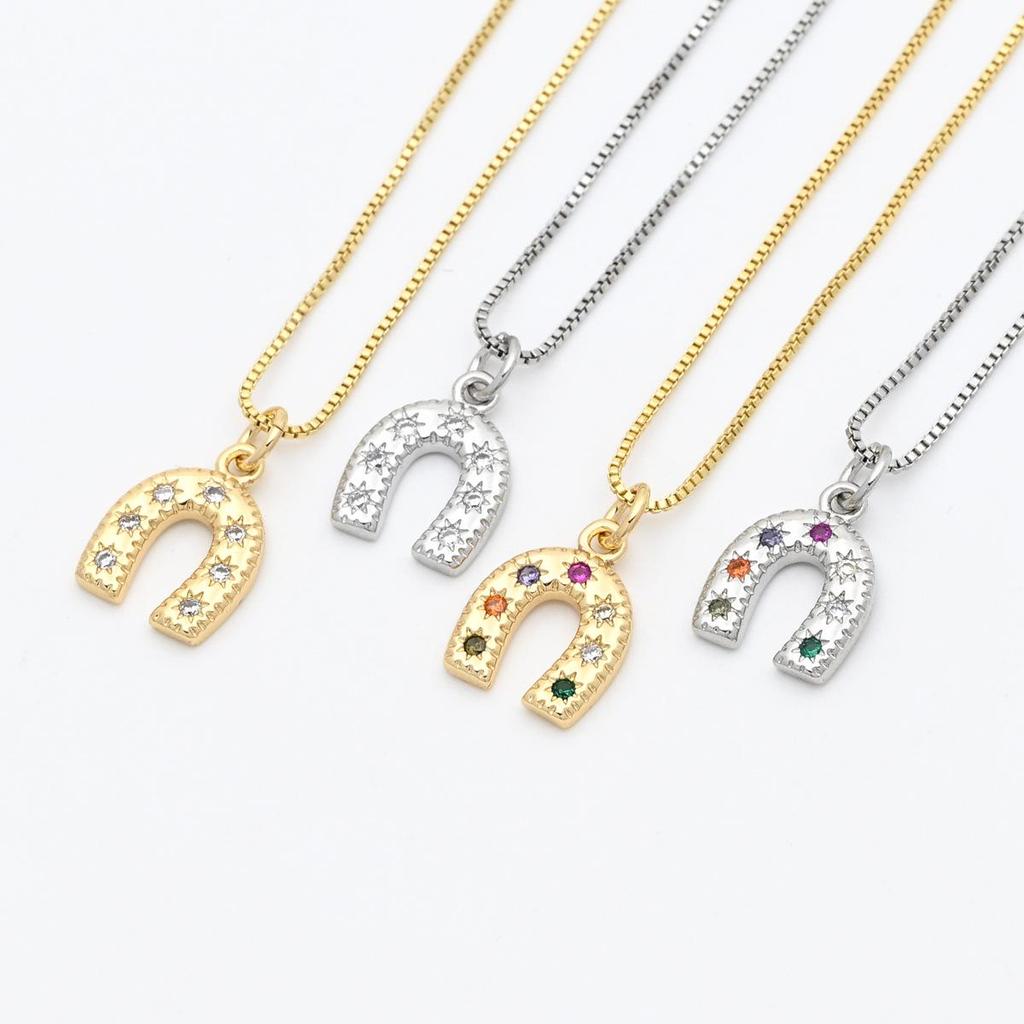 Gold-Plated Horseshoe Print Necklace