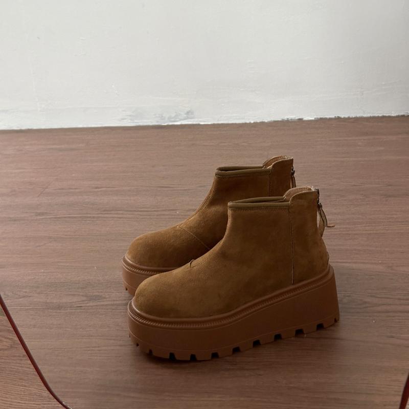 

Autumn Winter Vintage Warm Cotton Women Ankle Boots Fashion Platform Height Increase Plush Short Boots botines para mujeres 35