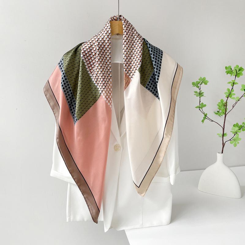 Headscarf Silk Scarf 90cm Women's Headscarf New Versatile Satin Thin Large Square Scarf