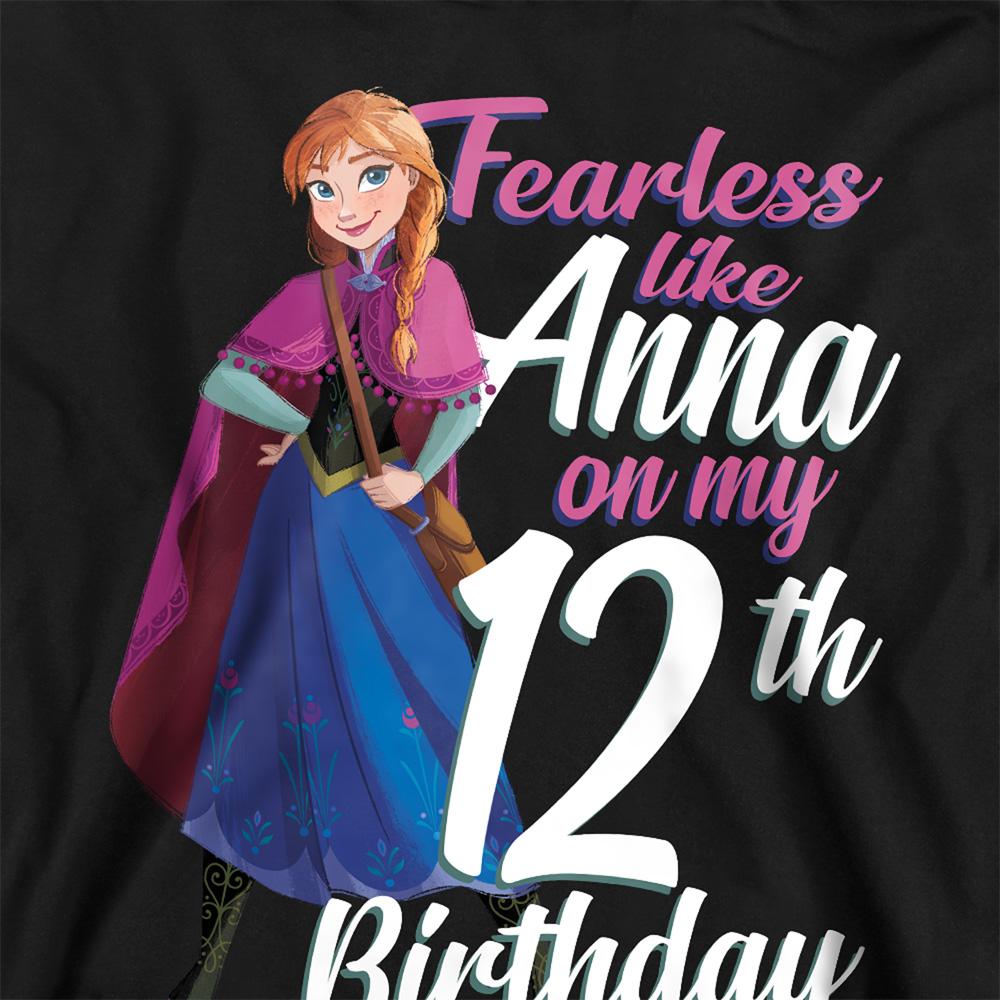 Frozen Childrens/Kids Fearless Like Anna 12th Birthday Pullover Hoodie