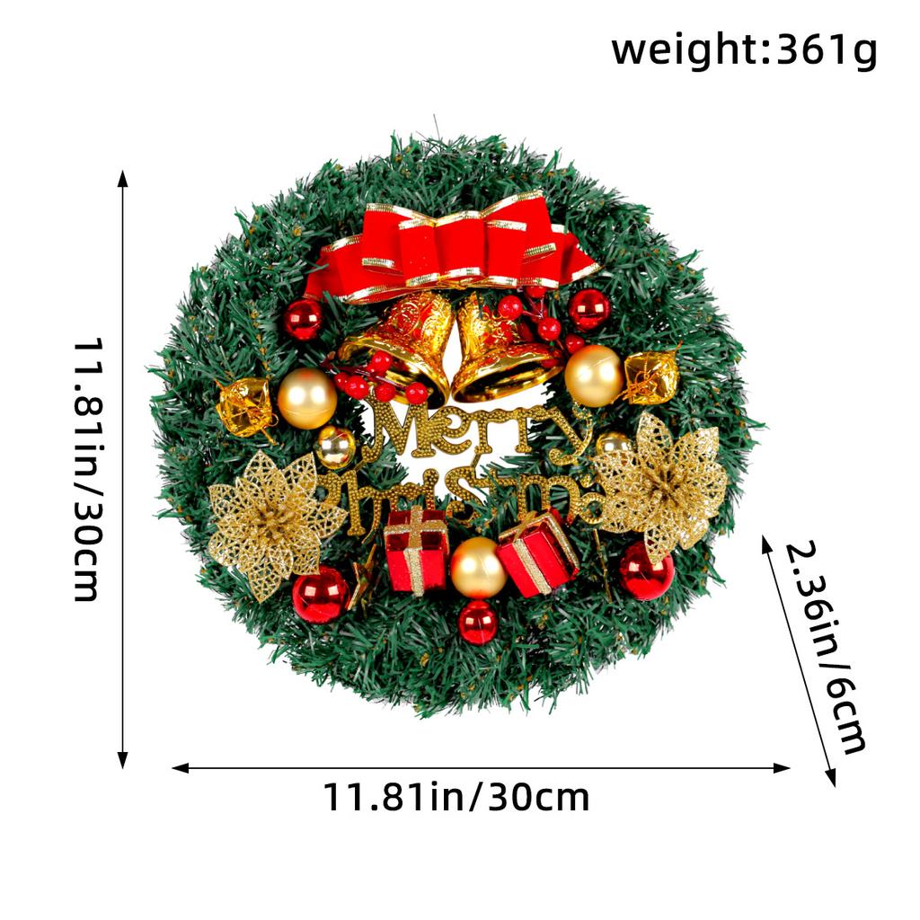 White Christmas Holiday Art Wreath Decorative Simulation Door Wreath Christmas Decorations for Window Christmas Pendant