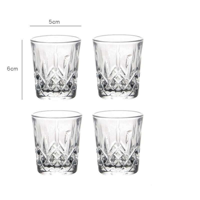 

4/6pcs Sets 50ml Carved Small Wine Glass Light Luxury Diamond Vodka Cup Elegant Shot Glass Party Spirits Cup High End Baijiu Mug 50ml