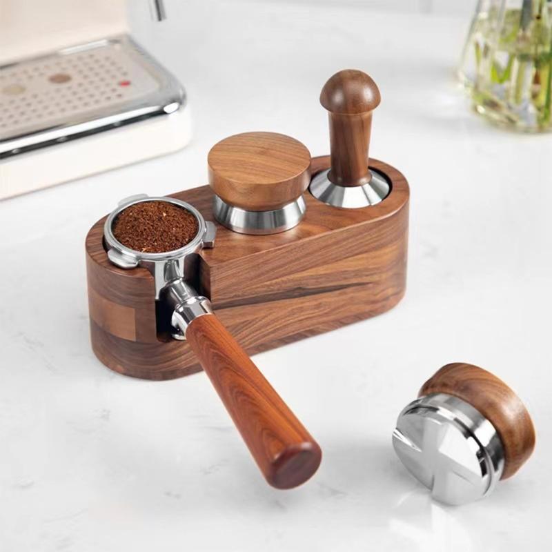 Professional 53MM Espresso Coffee Leveler Stainless Steel Construction Ergonomic Rosewood Grip Coffee Distributor Tool