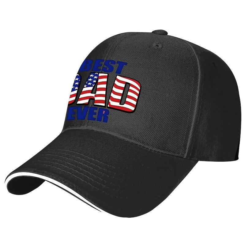 Best Dad Ever American Flag Baseball Cap Cotton Casual Adjustable Adult Hat One Size