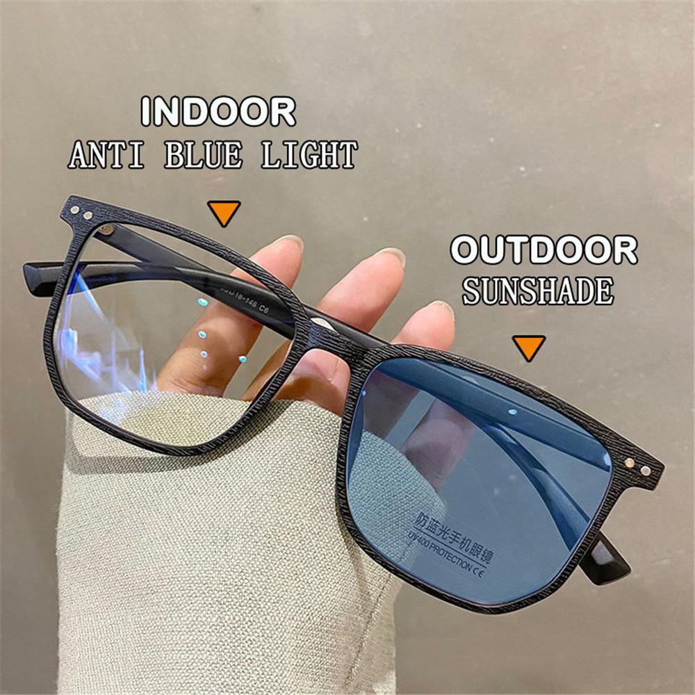 Style Reading Glasses Color Changing Myopia Glasses Ultra Light Blue Light Proof Glasses Unisex Sunglasses Women