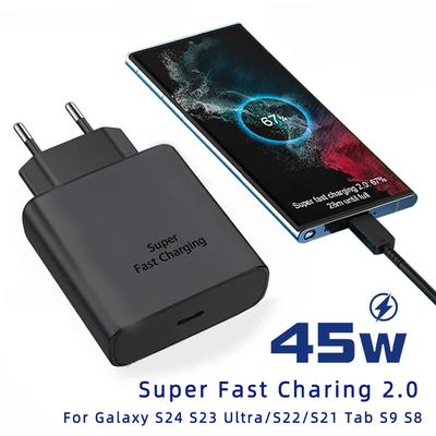 Per Galaxy S25 S24 S22 Ultra S23 Caricabatterie USB Tipo C PD 45 W Ricarica Super Veloce Galaxy S21 Plus A06 A16 A26 A36 A56 A34 A54 Cavo Accessori