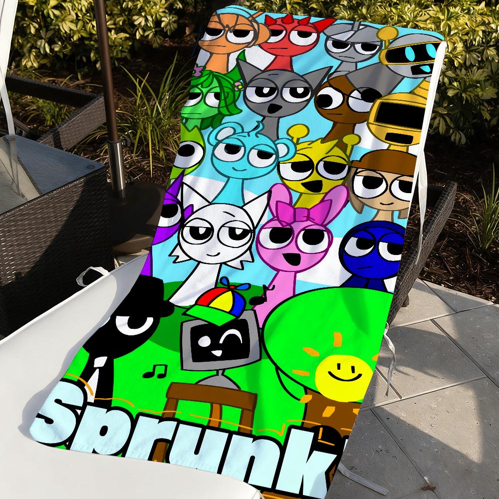 Spiel S-Sprunki Oren Cartoon Handtuch Weich Pool Geschenk für Reise Fitnessstudio Dusche Camping Schnelltrocknend Sport Große Strandtücher