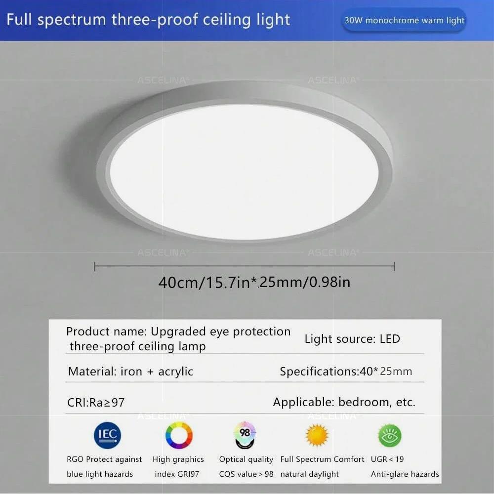 

Современный светодиодный потолочный светильник, ультратонкий 2,5 см, безопасный для глаз светильник для кабинета, спальни, гостиной, прихожей, гардероба, домашний декор, освещение Warm White
