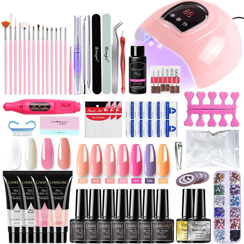 Limegirl Nail Extension Gel Kit UV Builder Gel for Nail Art Salon Professional Clear Gel Polish 30ml/Bottle