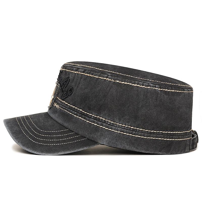 Cappello Piatto Ricamato Primavera Autunno Uomo Cappello Traspirante Berretti Militari Visiera Esercito Cappello Allenamento Cappelli Cadetto