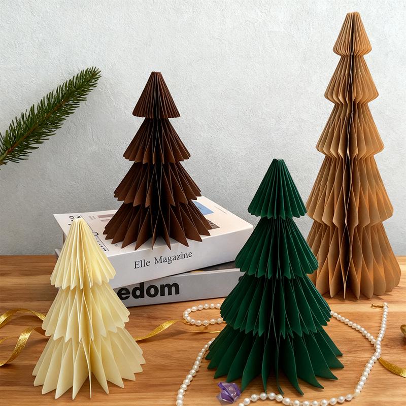 New Origami Honeycomb Christmas Tree Tabletop Ornament - Mini Christmas Decoration