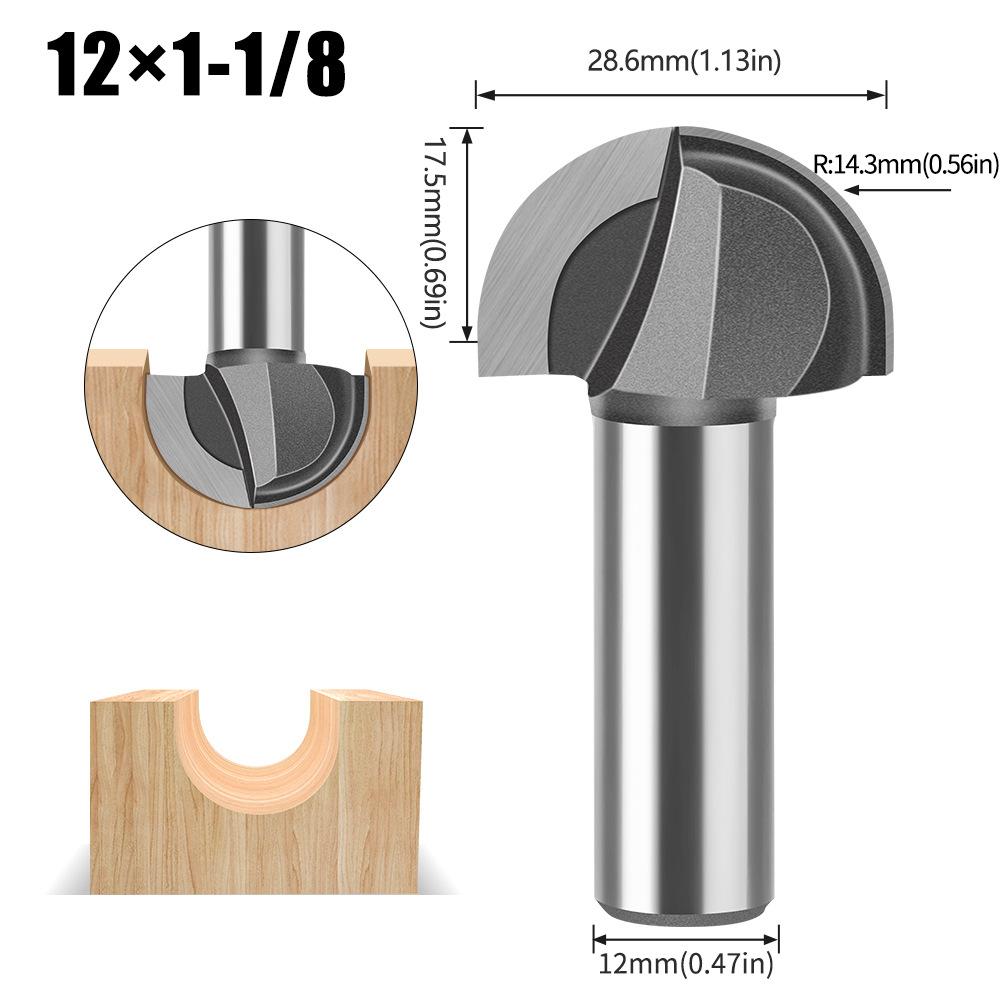 6 Handle 12 Handle Slotting Knife Bottom Digging Knife Woodworking Round Bottom Knife, Engraving Machine, Trimming Machine Knife Head Round Bottom