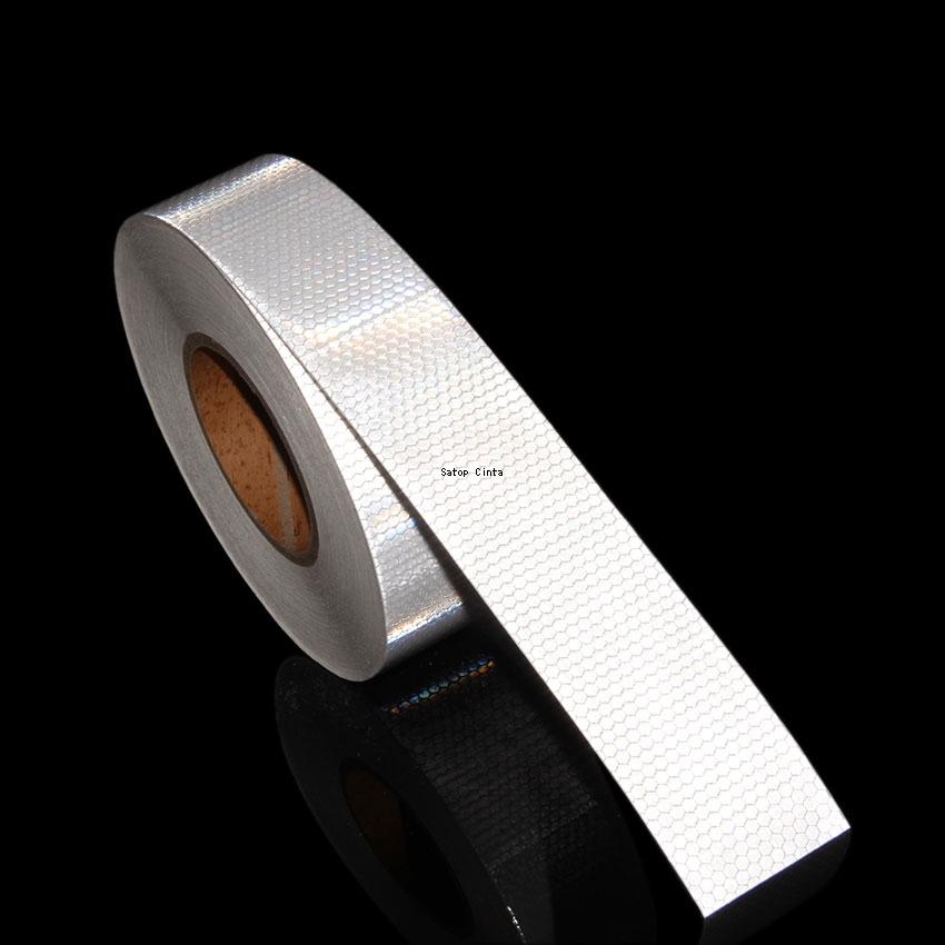 5CM*50M White Reflective Adhesive Tape Outdoor High Vis Conspicuity Safety Strip Waterproof Reflectors Car Sticker For Motorycle