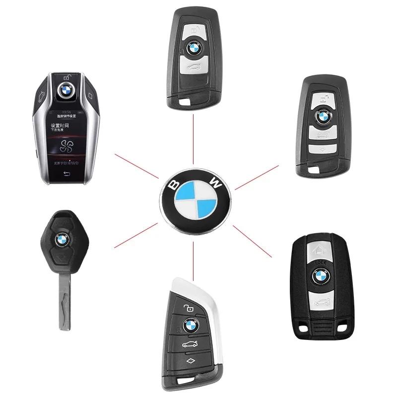 4Pcs 11/14MM Car Key Shell Sticker 3D Aluminum Auto Key Remote Fob Decals For BMW X3 X5 E46 E90 E60 F10 F30 E39 E36 F20 E87 E92 nlxk36