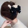 Autumn and winter plush bow large grab clip women's back head hair shark clip Internet celebrity same head jewelry