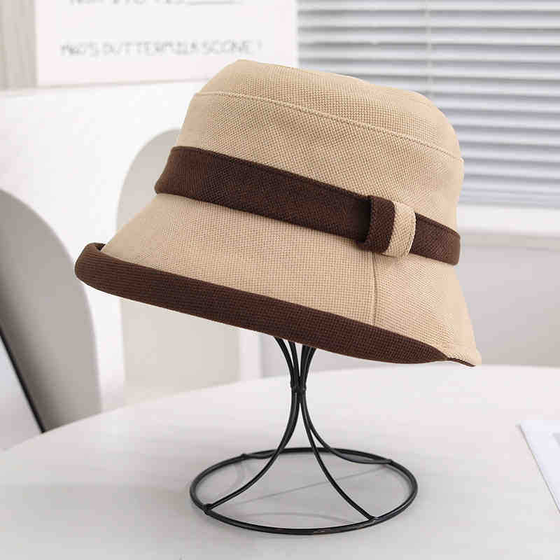 Hat Female Spring and Autumn New Color Matching High Quality Bucket Hat Traveling Shopping Fashion Show Face Small Sunshade Basin Hat