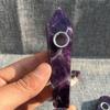 Natural Dreamy Amethyst Smoking Pipes Elegant Quartz Crystal Point Obelisk Wand