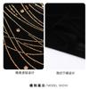Women's Mock Neck Mesh Panel Top Rhinestone Chain Pattern Slim Fit Coffee Brown Elegant Blouse
