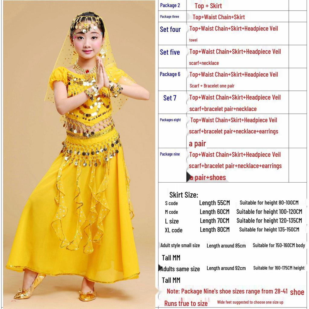 Y Six-one Girls' National Belly Dance Costume Set