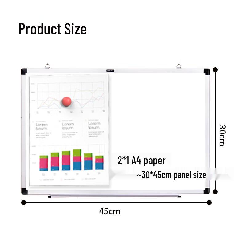 Deli 7851 Magnetic Wall Whiteboard - 30x45cm (2-Pack)