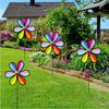 Rotating Rainbow Windmill Black Frame Design for Camping Garden Decoration Kid Toy Back Yard Decoration Outdoor Garden Ornaments