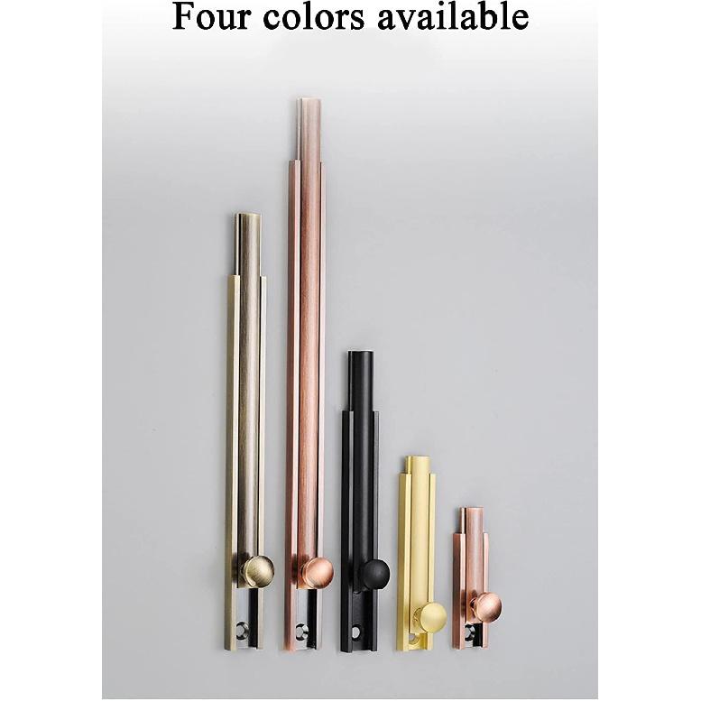Sliding Lockfor Portable Door Lock, Brushed Finish Sliding Bolt Lock, Solid Cast Brass Barrel Bolt for Cabinets, Fences, Slide Door Lock ?with 6