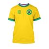 Brazílie Dres Pánské tričko O-výstřih Nadměrné Krátký rukáv Pánské oblečení 3D potisk Výběr brazilské vlajky Tričko fotbalového týmu